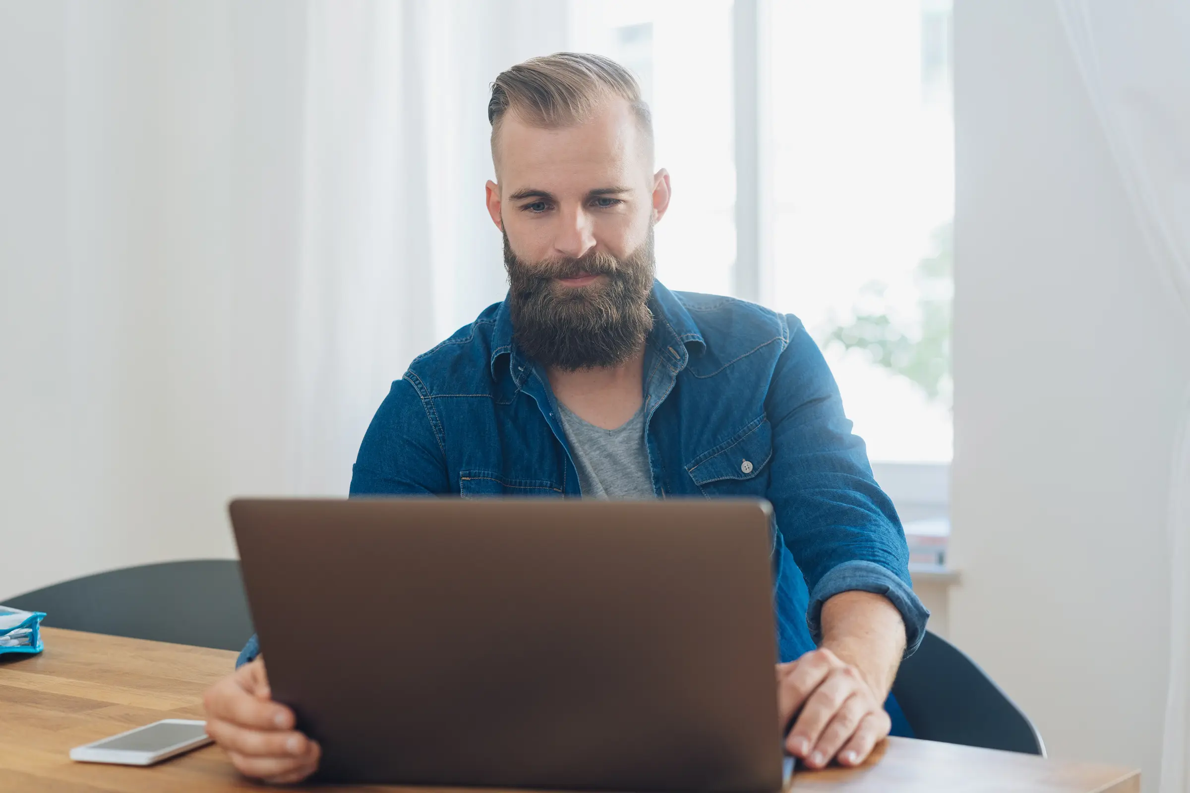 Man working on computer