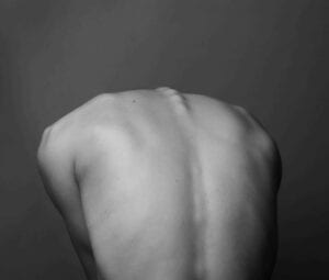 mans back