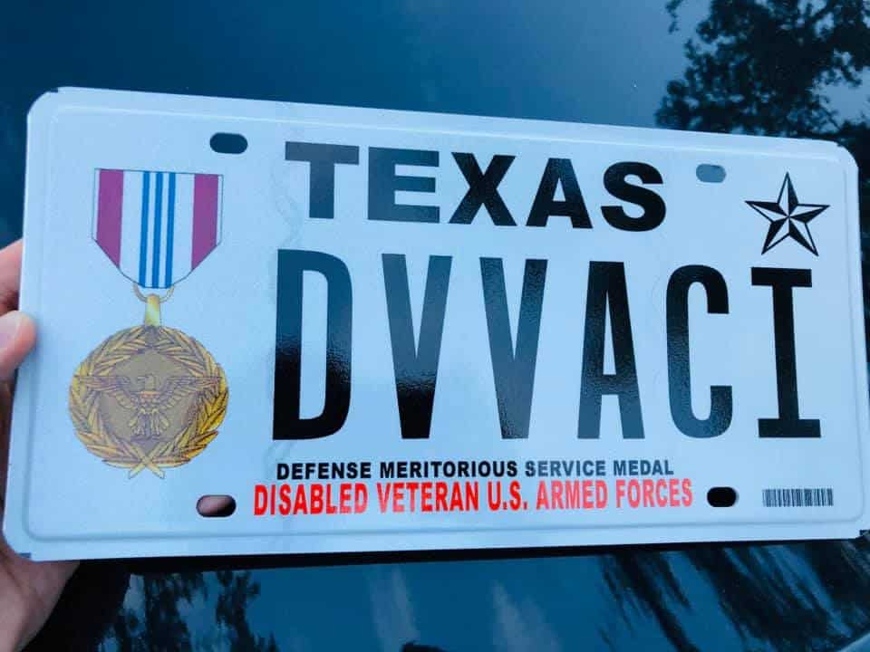 VA Claims Insider (VACI) Texas License Plate