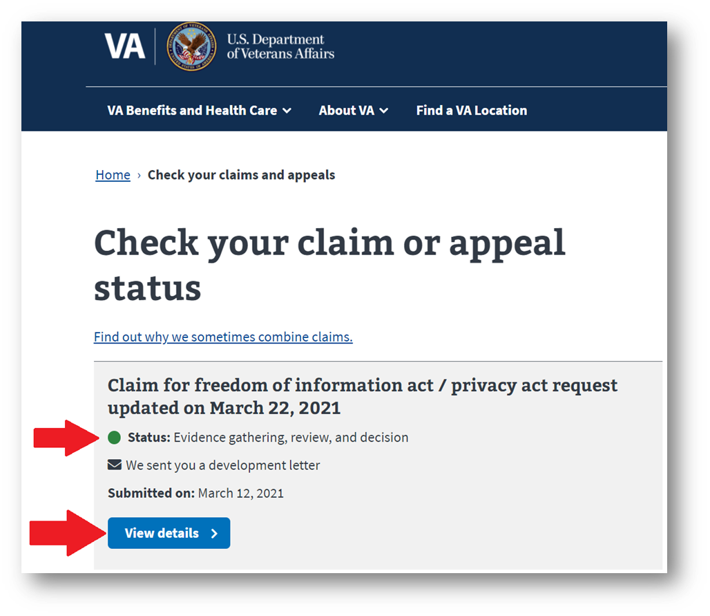 Check Your VA Claim or Appeal Status Online Tool