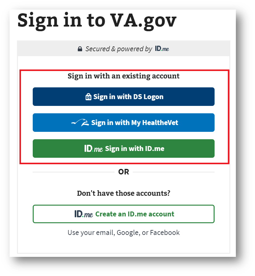 VA.gov 3 ways to login