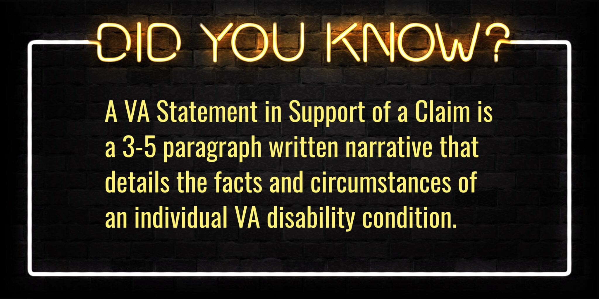 personal statement for va claim