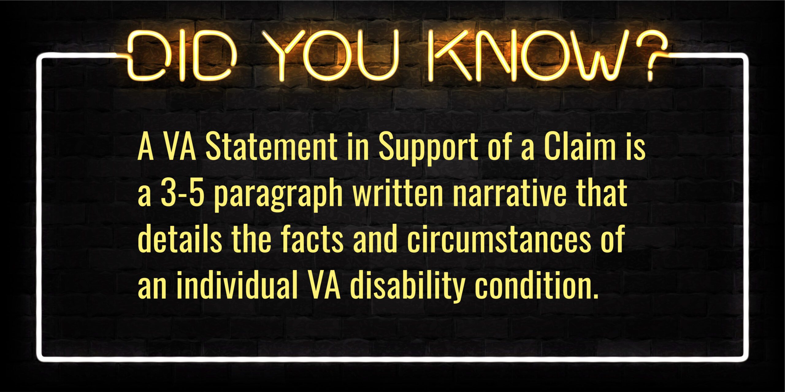 What is a VA Statement in Support of a Claim