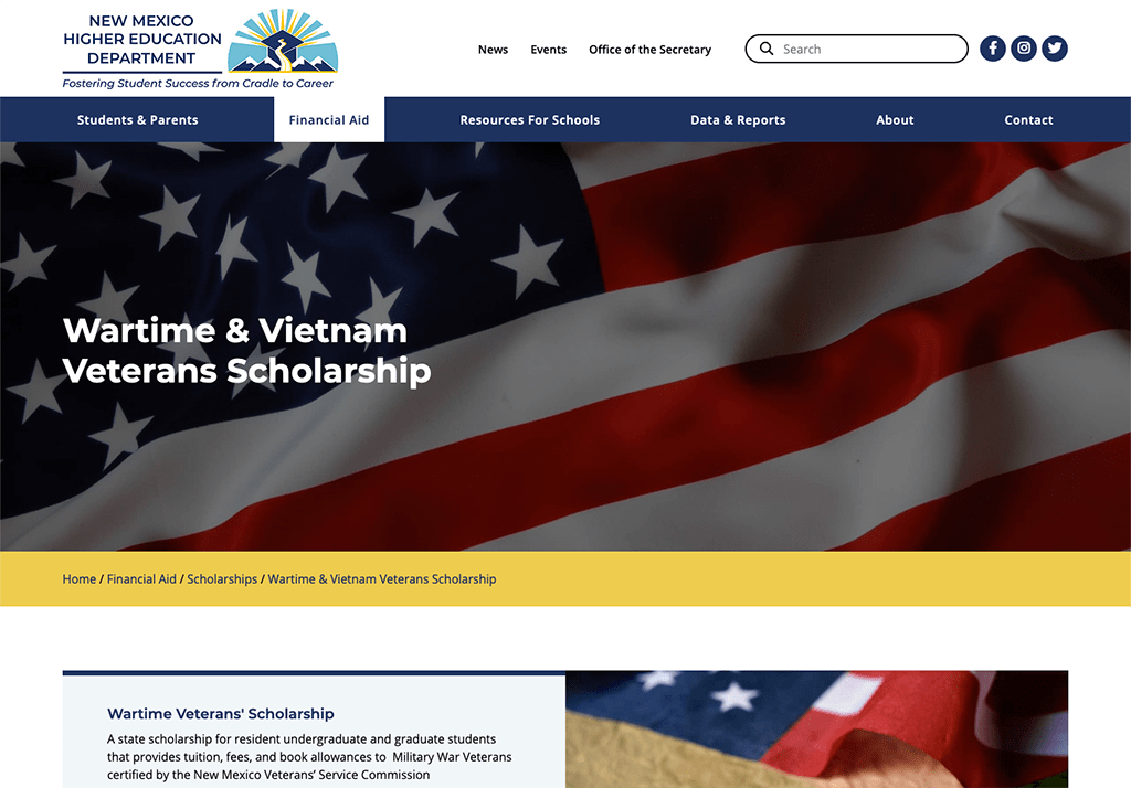 State of New Mexico Vietnam Veteran Scholarship