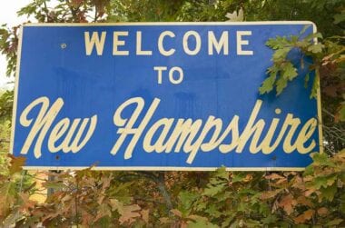 Welcome to New Hampshire road sign.