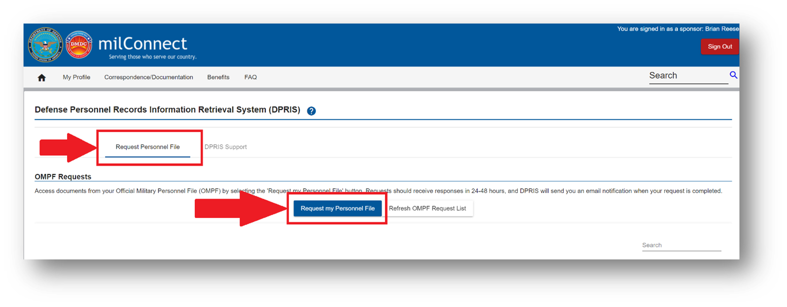 Request My Military Personnel File Online
