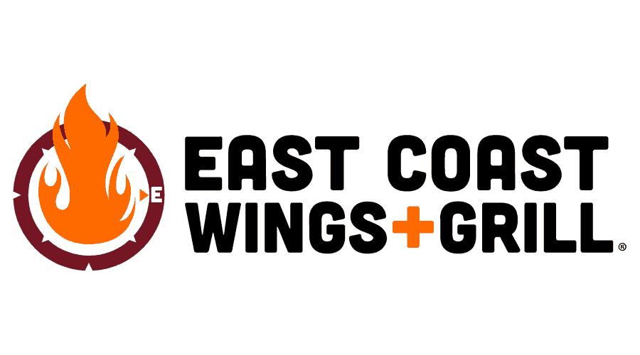 east coast wings grill logo vector