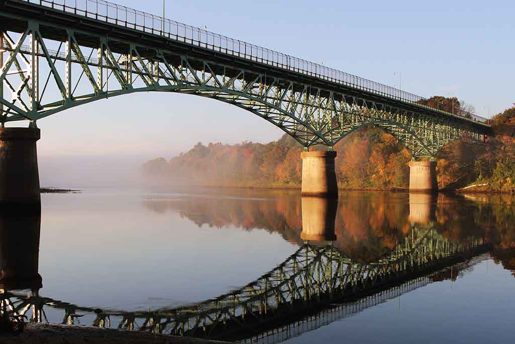 Bridge over Maine waters.