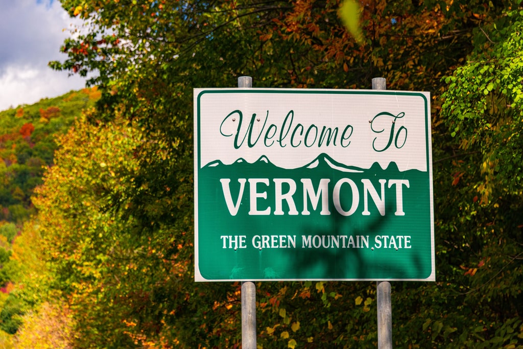 Welcome to Vermont road sign.