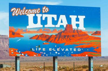 Welcome to Utah road sign.