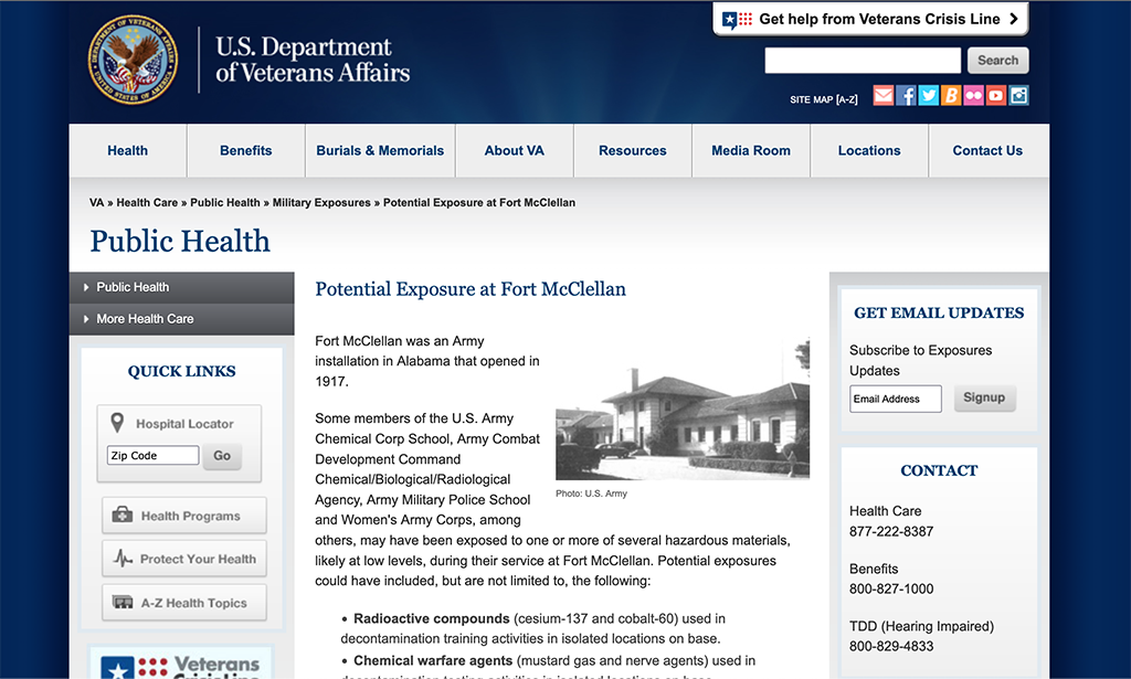 va creates website for fort mcclellan veterans