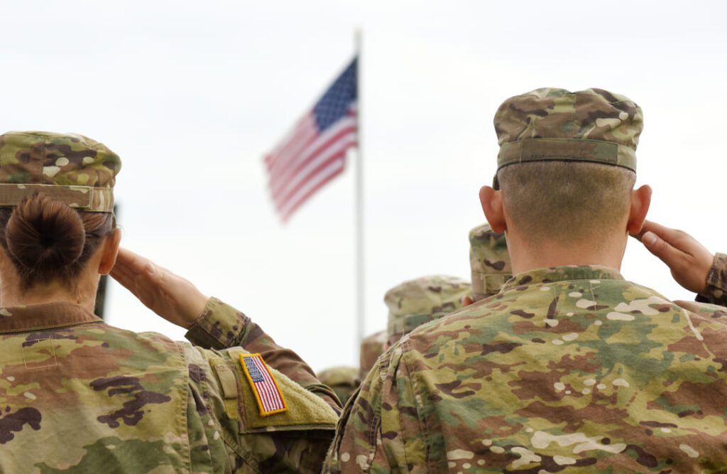 Saluting Flag