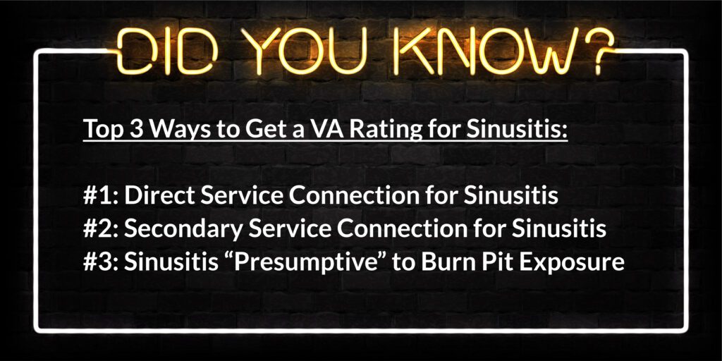 3 Ways to Get a Sinusitis VA Rating