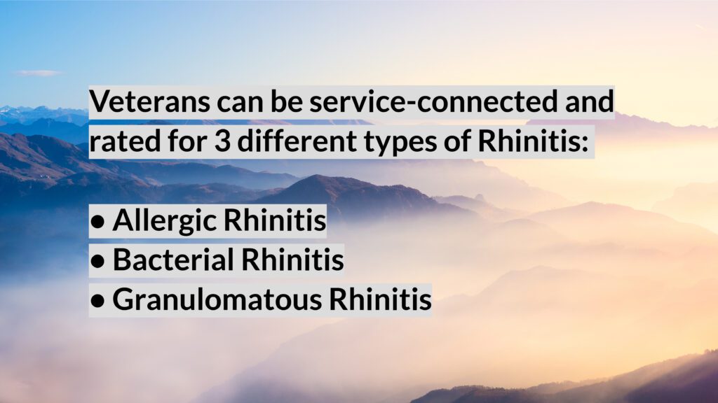 The 3 Types of Rhinitis VA Ratings