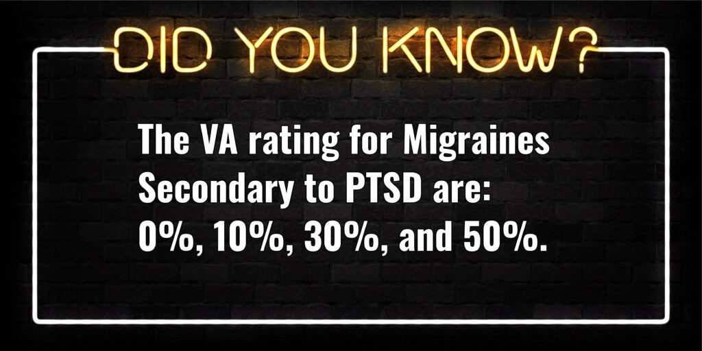 VA Rating for Migraines Secondary to PTSD