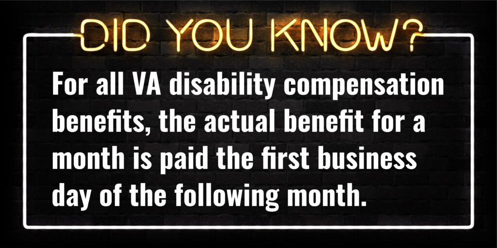 VA disability payment schedule 2023