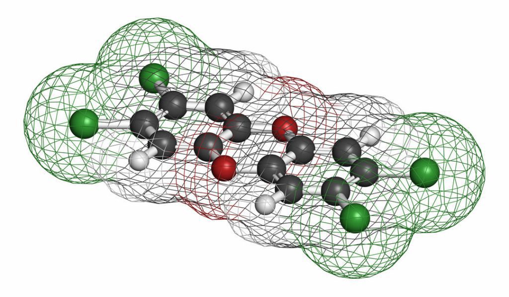 CHLORACNE molecule graphic.