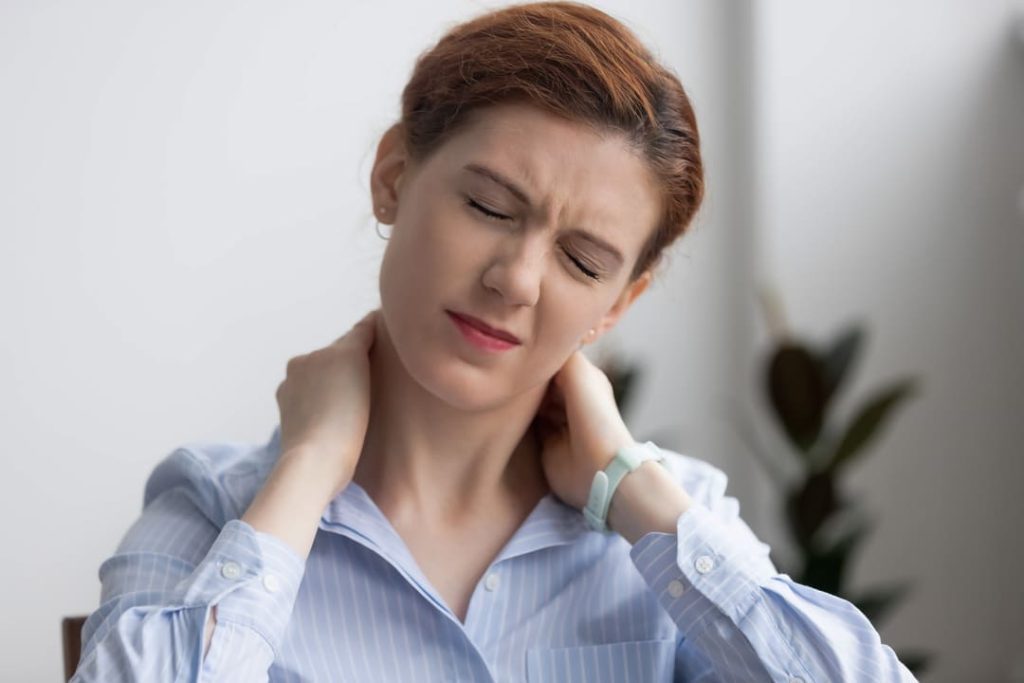 Women veteran with neck injury