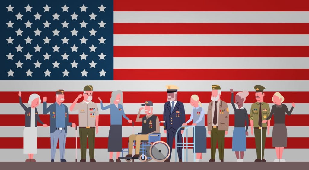 military medical retirement graphic of veteran men and women