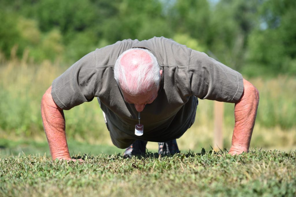 veteran doing push ups