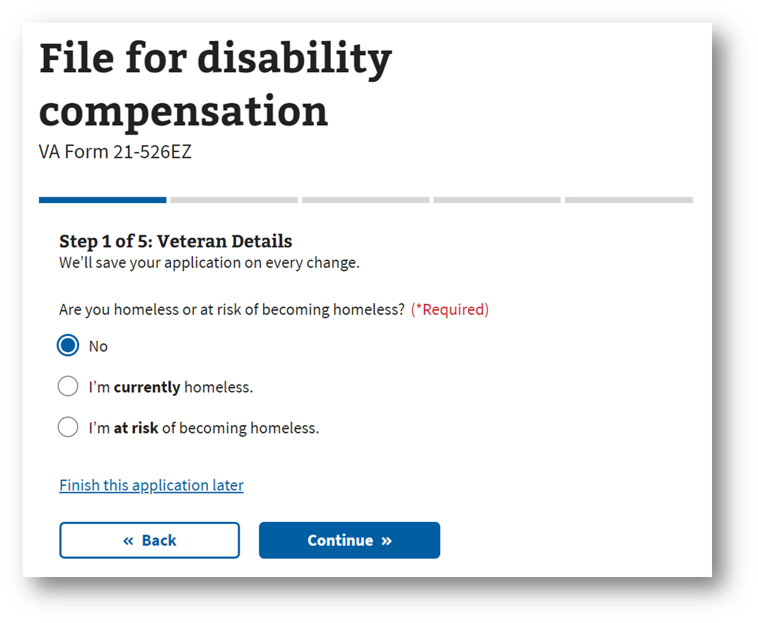 Step #6. Confirm Your Basic Information and Answer Important VA Questions 