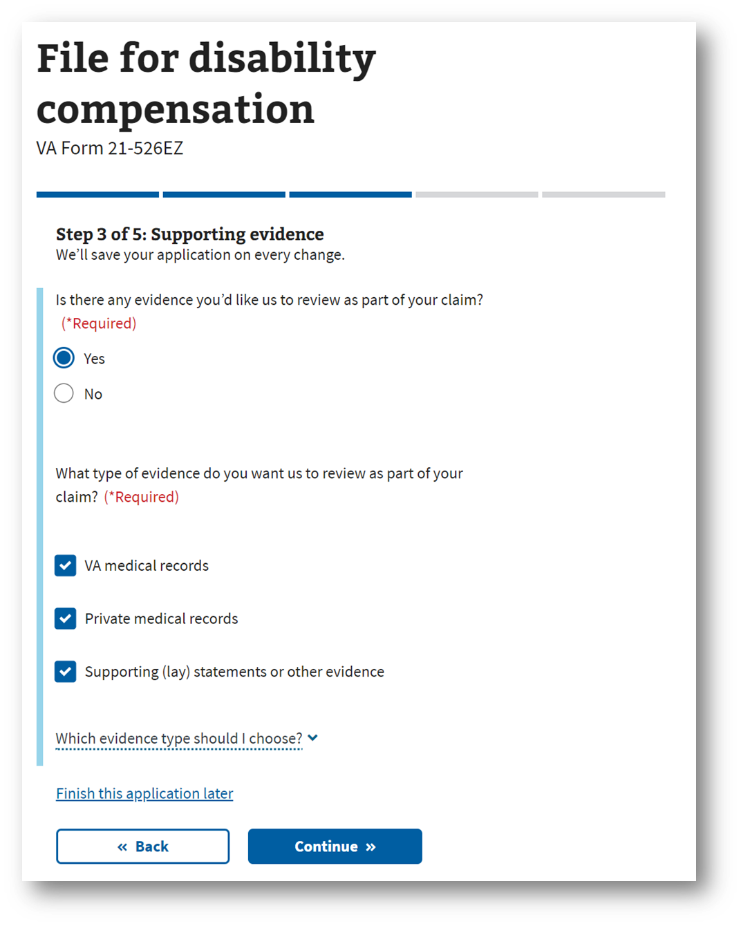 Step #14. Upload Supporting Evidence With Your Online VA Claim Application 