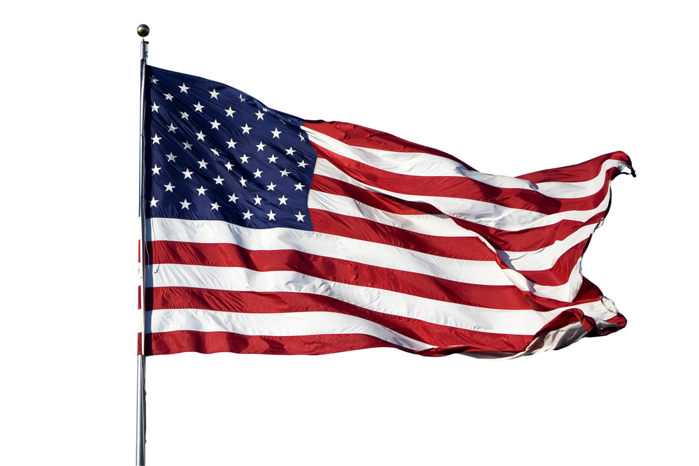 Large,U.s.,Flag,"old,Glory",Blowing,In,A,Strong,Wind