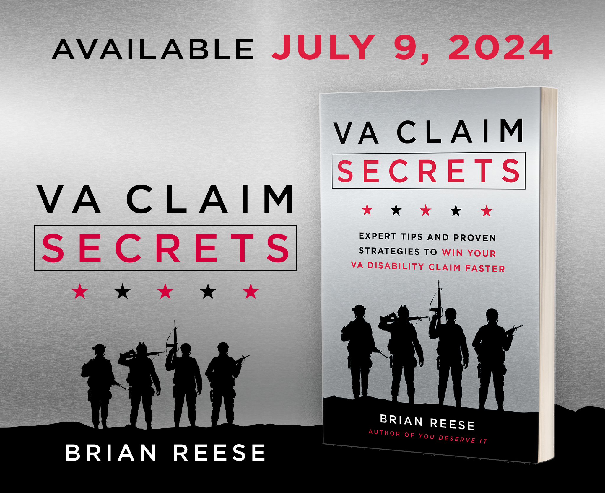 Brian Reese VA Claim Secrets Book Cover Coming July 9 2024