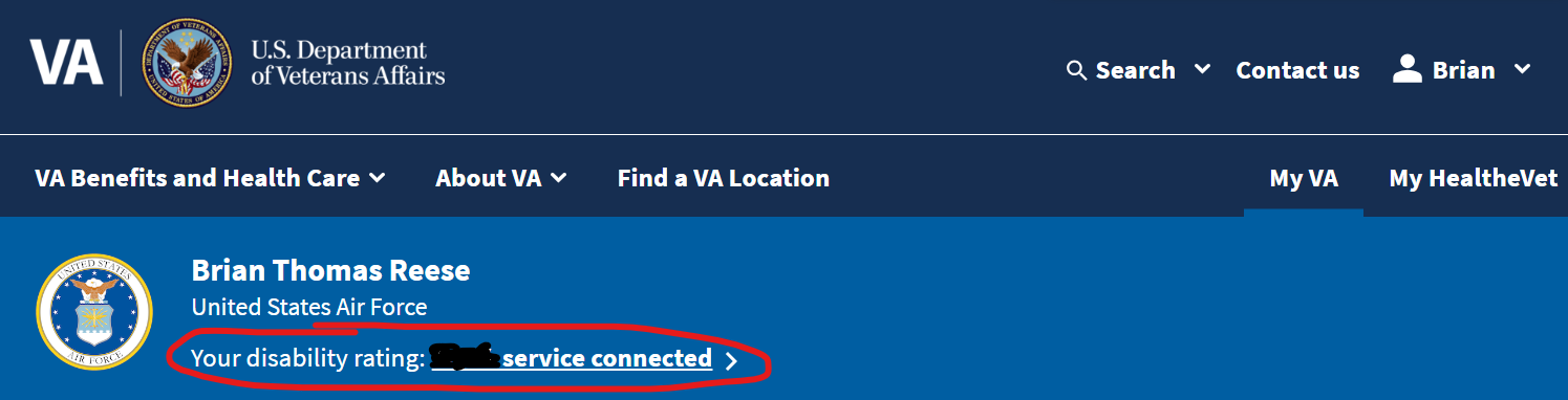 VA.gov Check Your VA Disability Ratings