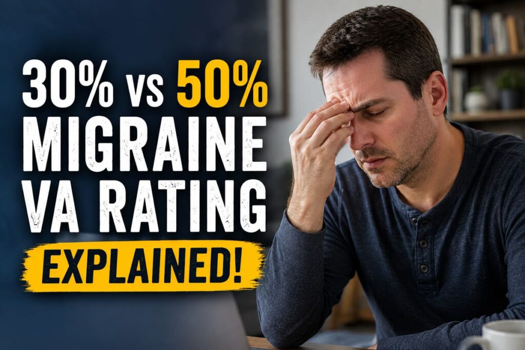 30 vs 50 migraine VA rating.