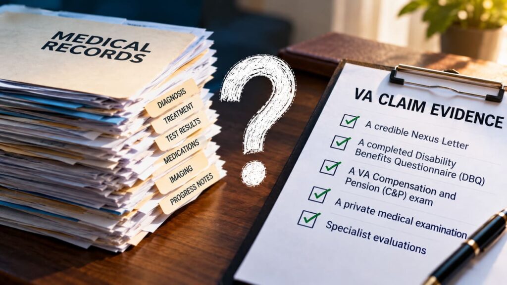 MEDICAL RECORDS VS MEDICAL EVIDENCE VA CLAIMS