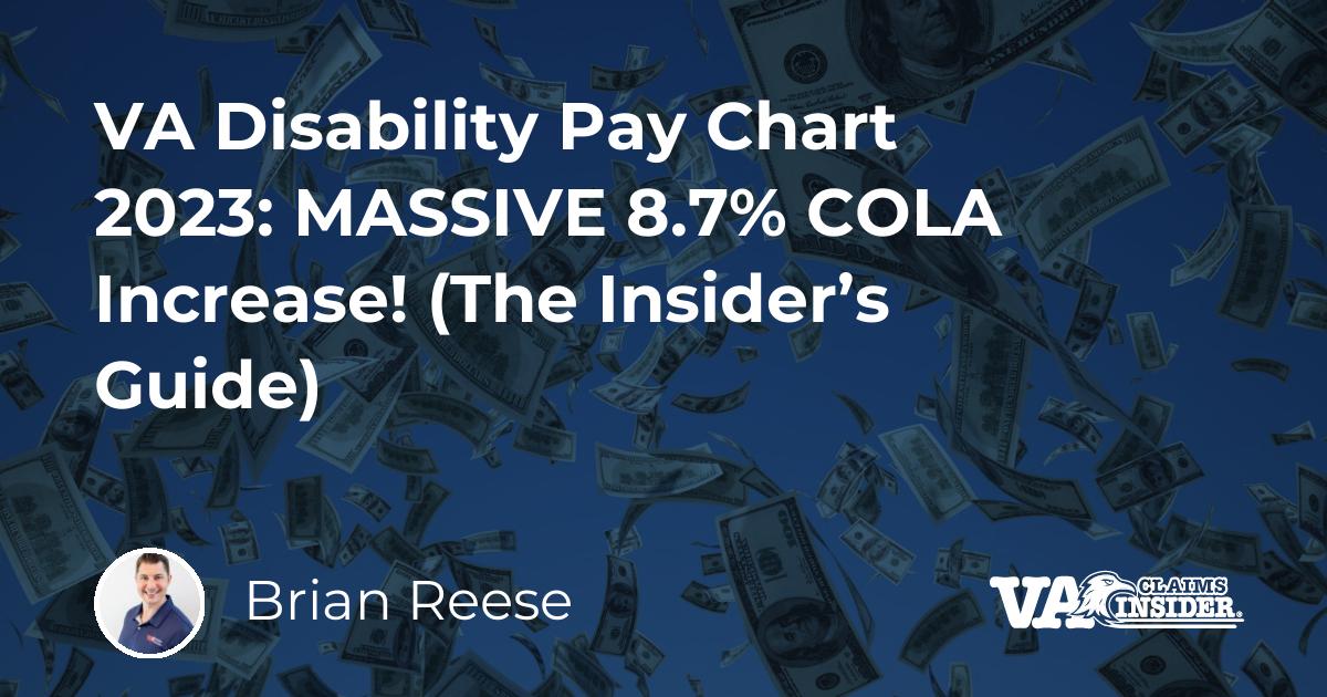 VA Disability Pay Chart 2023 MASSIVE 8.7 COLA Increase! (The Insider