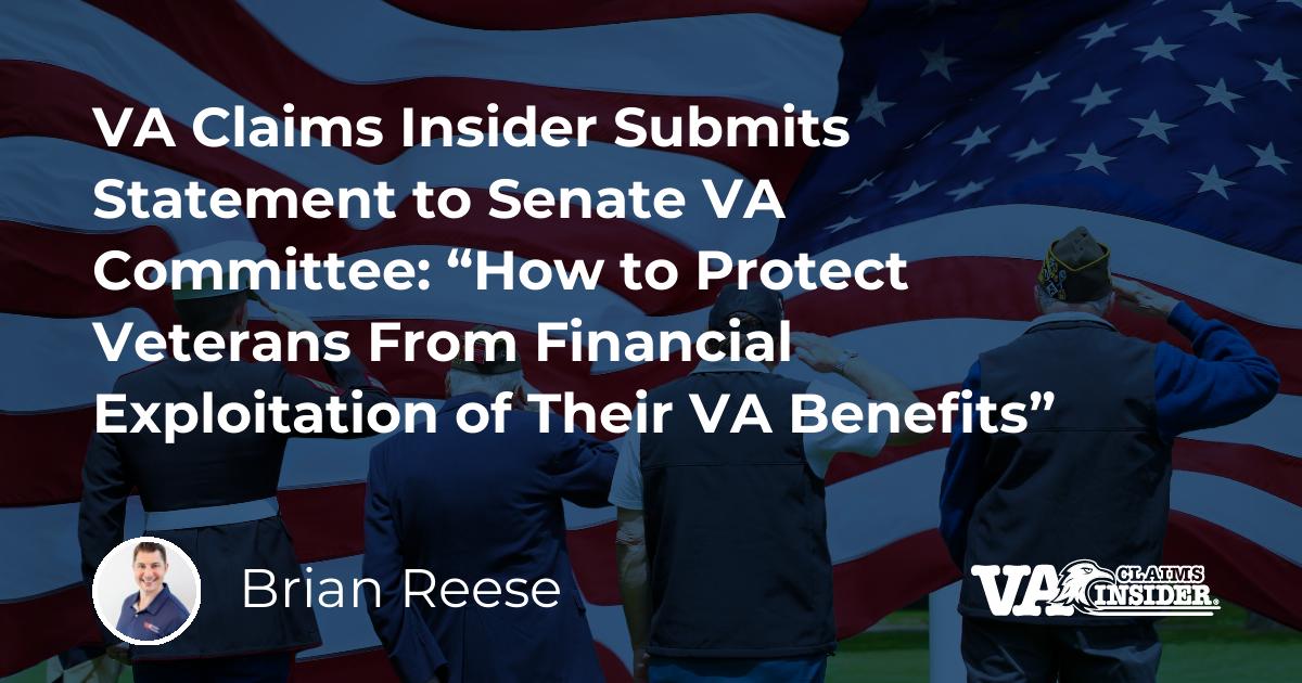 VA Claims Insider Submits Statement To Senate VA Committee: "How To ...