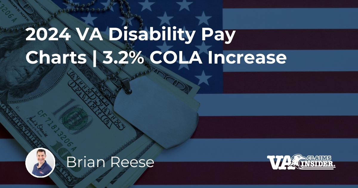 2024 VA Disability Pay Charts 3.2 COLA Increase