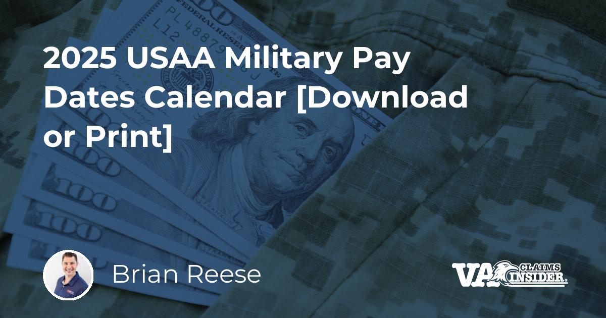 2025 USAA Military Pay Dates Calendar [Download or Print]