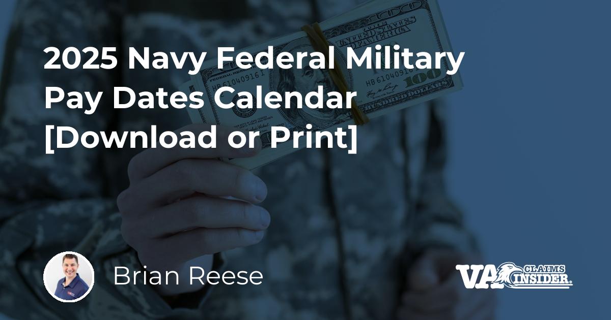 2025 Navy Federal Military Pay Dates Calendar [Download or Print]