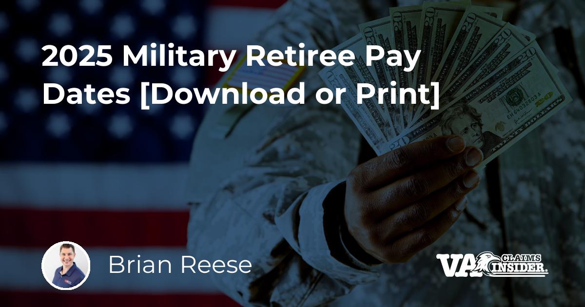 2025 Military Retiree Pay Dates [Download or Print]